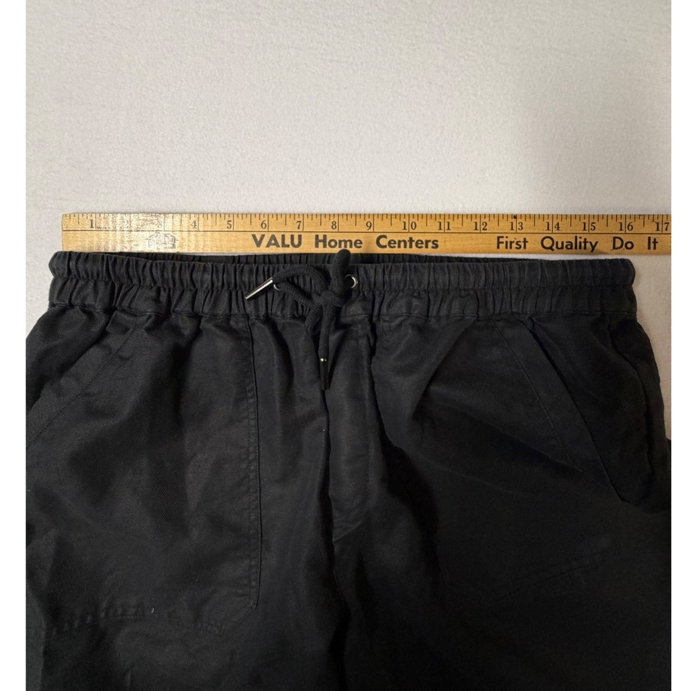 Quince Organic Cotton Linen Twill Straight Leg Pant Black Womens L - Picture 9 of 9